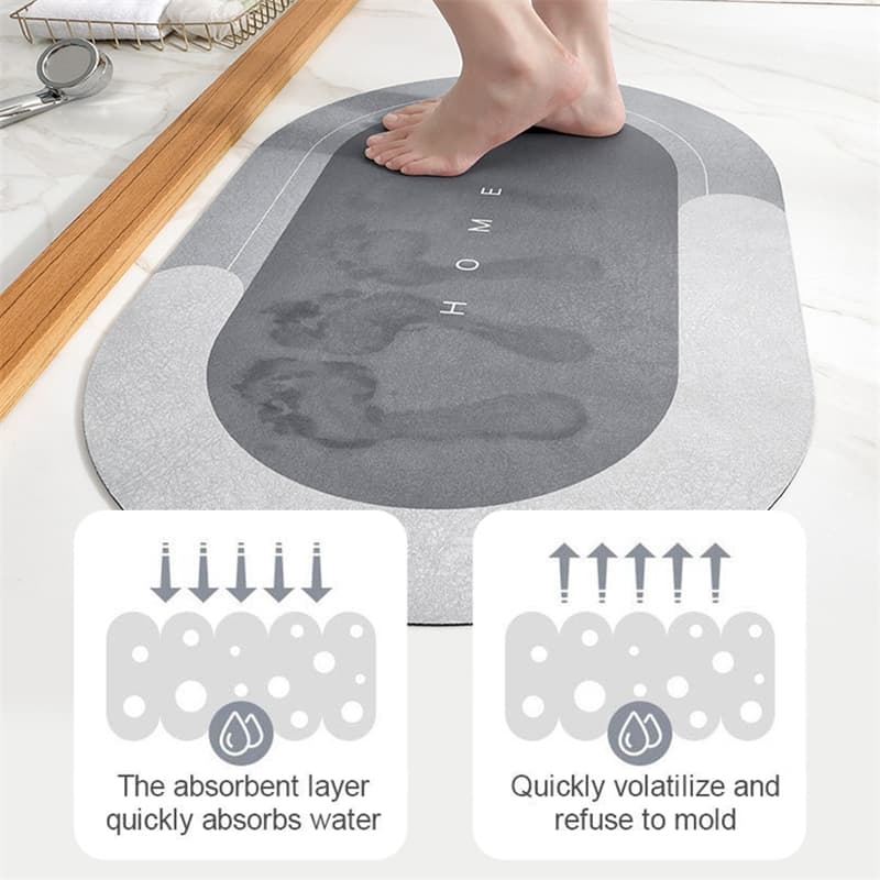 Magic Super Absorbent Bath Mat Quick Drying Bathroom Rug Nonslip