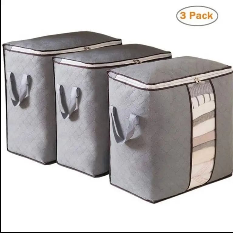 3PCS Thickened Non-woven Multi-functional Storage Bag Clothes Quilt Storage Bag Moving Packing Luggage Bag High Capacity