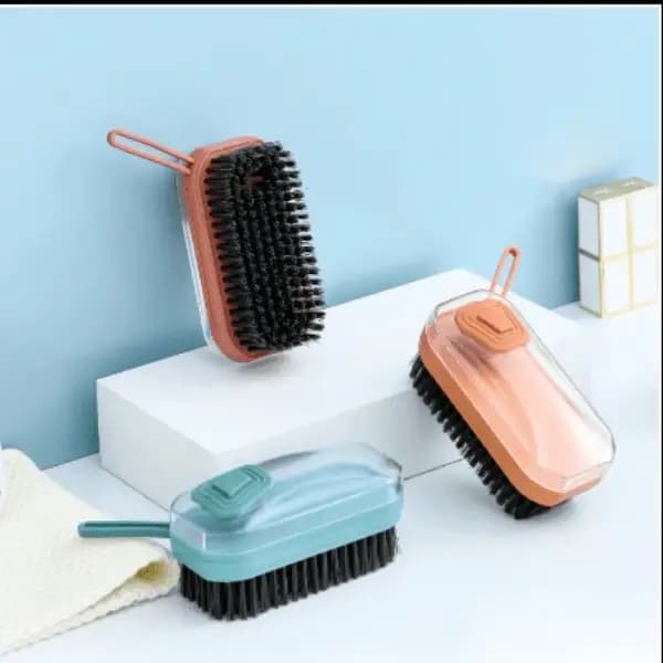 Hydraulic Cleaning Brush Portable Plastic Clothes Shoes Laundry Brush Soap Dispenser Dish Washing Soft Brushes Cleaning Tools