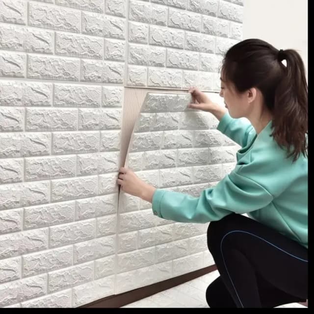 3D Brick Wall Stickers Waterproof Self-adhesive Wallpaper Home Decor Living Room Kitchen Wall Luxury Renovation