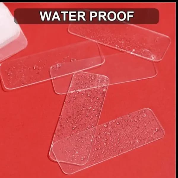 60pcs/Box Reusable Double Sided Stickers Nano PVC Tape Washable Waterproof Wall Sticker Traceless Self-Adhesive Transparent Tape