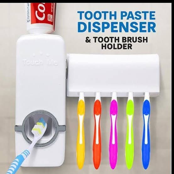Toothpaste Dispenser With 5 Brush Holder