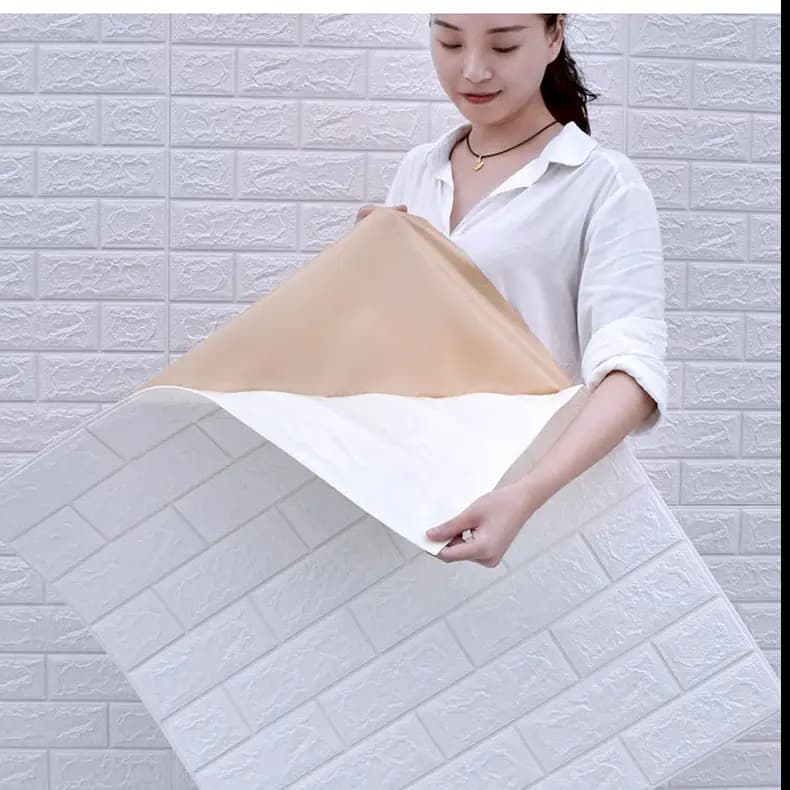 3D Brick Wall Stickers Waterproof Self-adhesive Wallpaper Home Decor Living Room Kitchen Wall Luxury Renovation