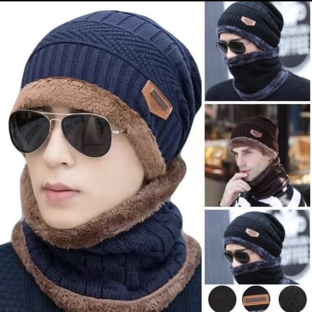 Winter Wool Cap & Neck Warmer