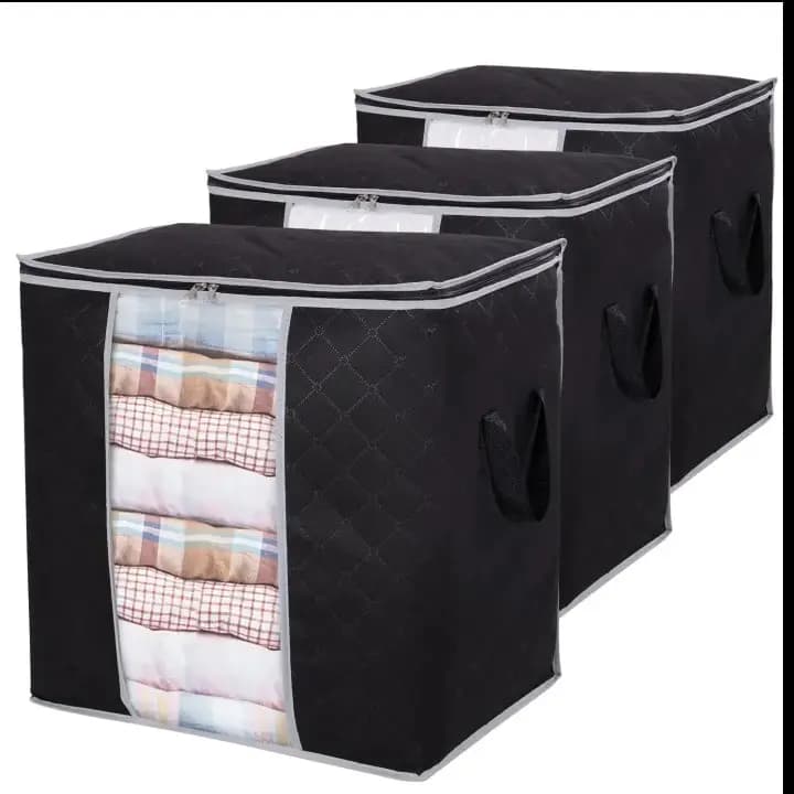 3PCS Thickened Non-woven Multi-functional Storage Bag Clothes Quilt Storage Bag Moving Packing Luggage Bag High Capacity