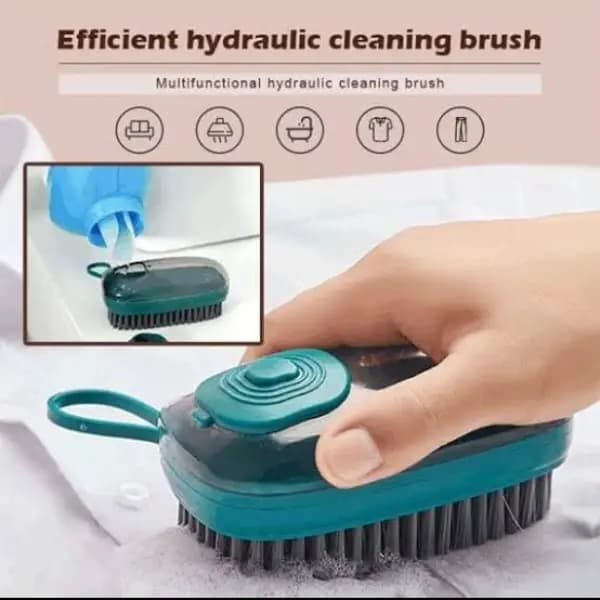 Hydraulic Cleaning Brush Portable Plastic Clothes Shoes Laundry Brush Soap Dispenser Dish Washing Soft Brushes Cleaning Tools